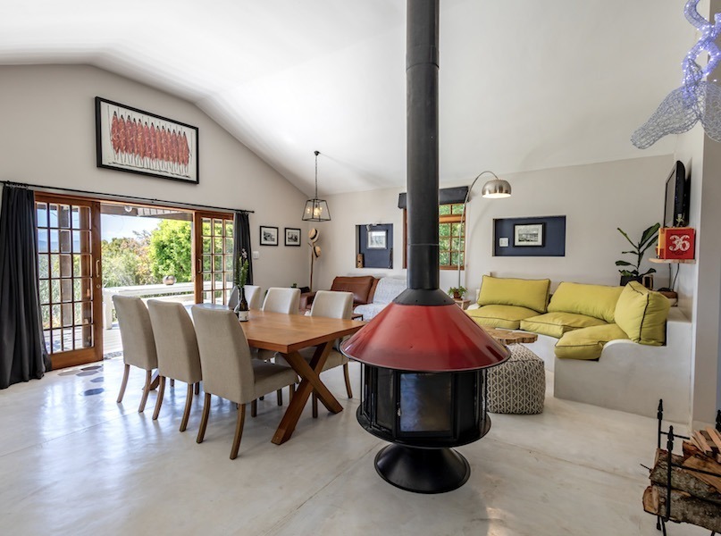 Lounge Dining area with fire place